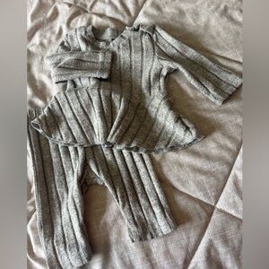 SHEIN / Ribbed Gray Baby Set